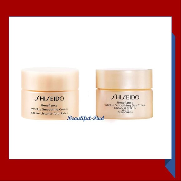 Shiseido Benefiance Wrinkle Smoothing Cream &Day Cream Set 1oz X 2